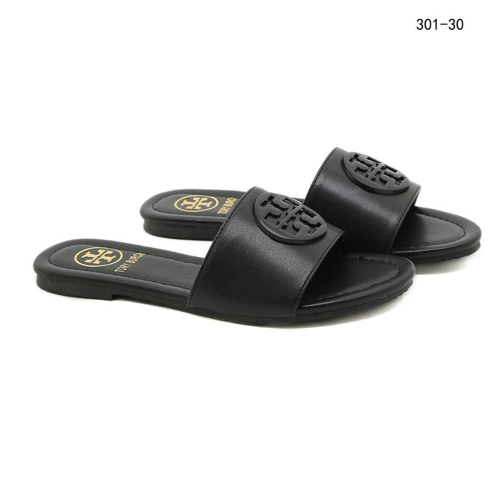 TB Leather and Suede Slide Sandals  #301-30