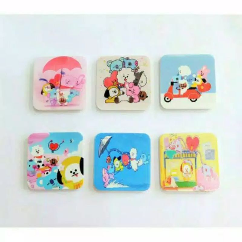 (ISI 24PCS) PENGHAPUS PENSIL BTS PENGHAPUS KARAKTER LUCU isi 24pcs ERASER LUCU / alat tulis sekolah