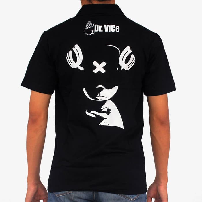BAJU KAOS KERAH COLLAR T-SHIRT CHOPPER SILHUET DR VICE ORIGINAL DISTRO