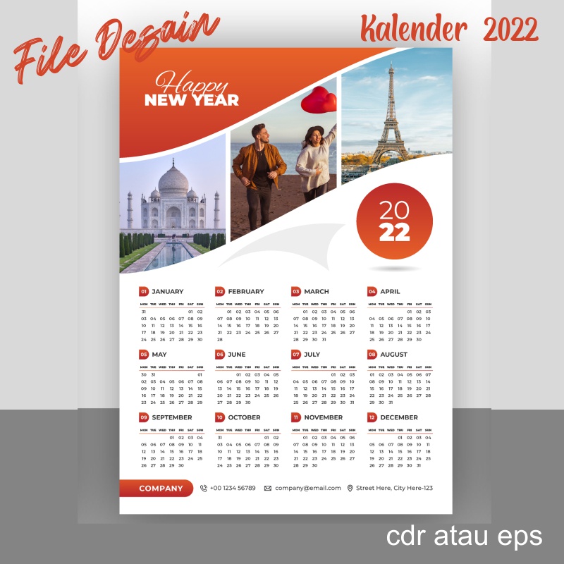 Jual File Desain Kalender Dinding 2023 Format Cdr Dan Eps Shopee