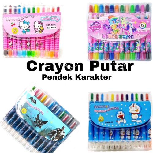

COD Joy Mart Krayon Disney Putar 12 colour twist crayon cute character Crayon putar 12 warna
