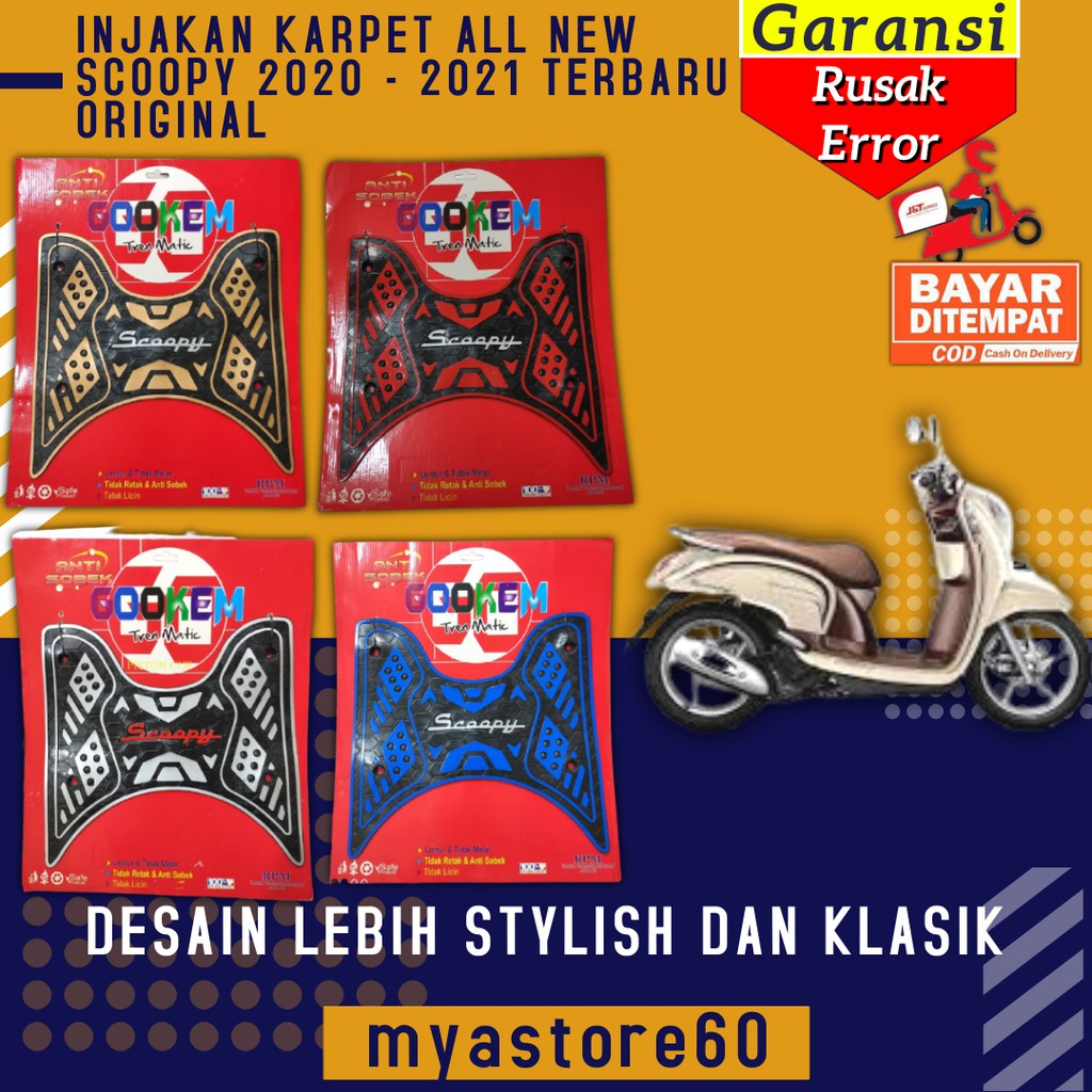 INJAKAN PIJAKAN  KARPET ALL NEW HONDA SCOOPY 2020 2021 TERBARU ORIGINAL GOOKEM VARIASI MOTOR KLASIK