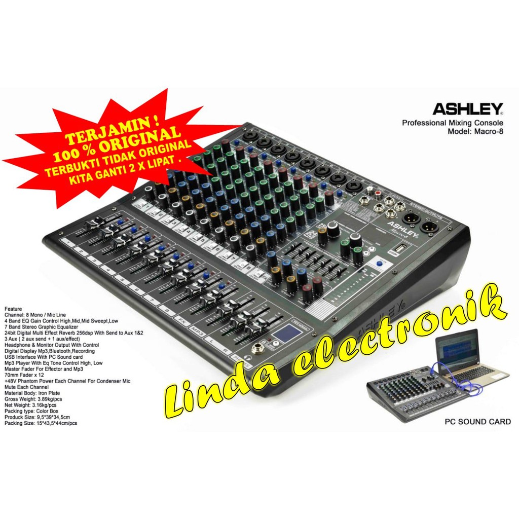 Mixer Ashley Macro 8 macro8 Original 8 Channel