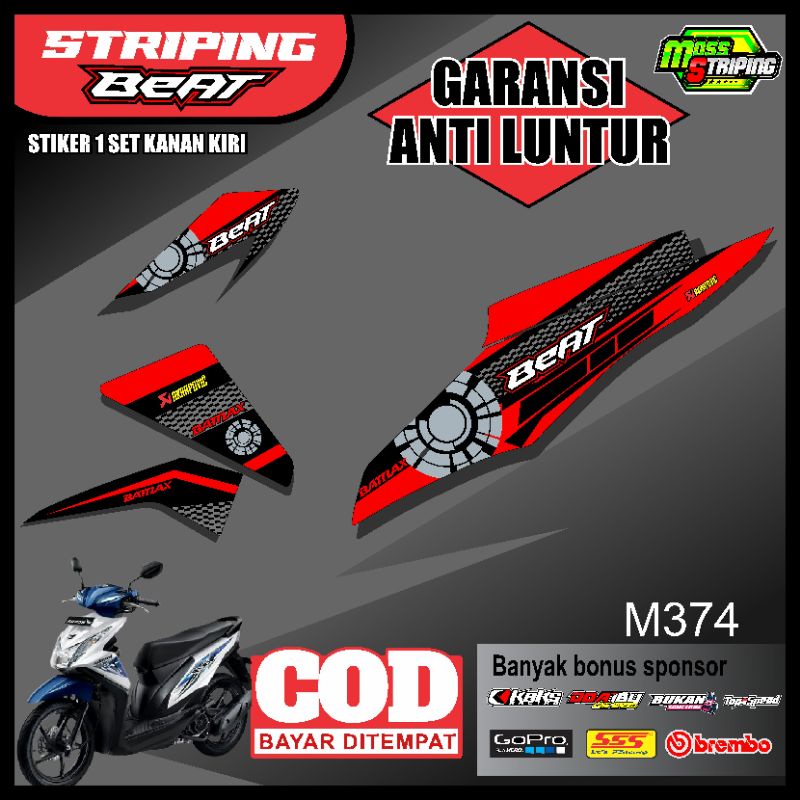 STIKER MOTOR - Striping Beat Fi 2013 2014 2015 - Stiker Motor Beat Fi - Lis Sticker Setiker Variasi 