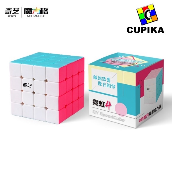 Rubik 4x4 Qiyi 4x4x4 Stickerless macaron 4 Marcaroon Marcaron