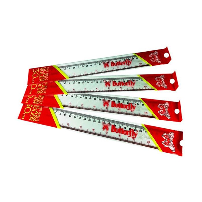 

Nokida Penggaris Plastik Panjang Butterfly 30 cm / Mistar Alat Ukur Garisan