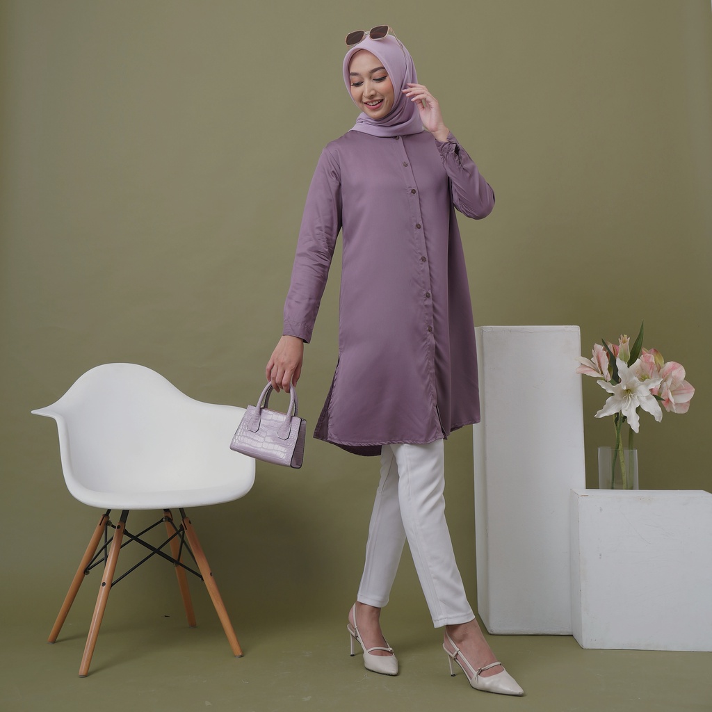 Tunik polos / Tunik Basic / Tunik Rayon Twill premium / Tunik kancing busui / tunik murah terlaris