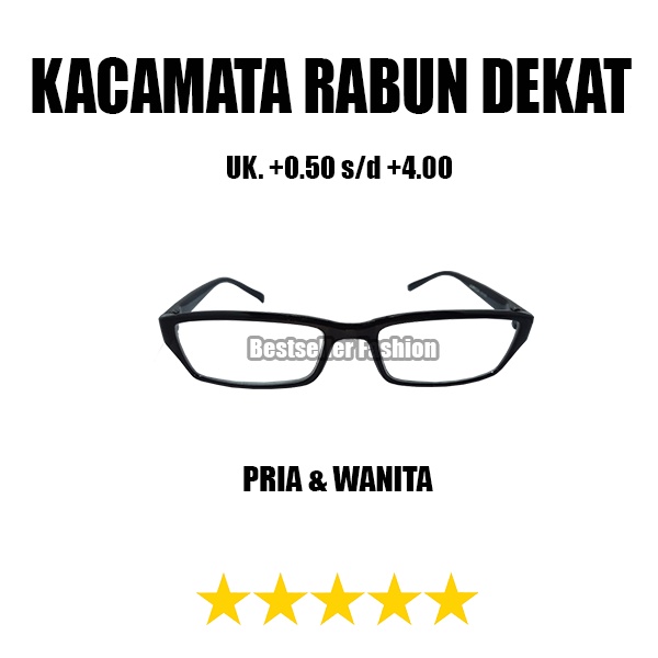 KACAMATA BACA PLUS (+) UK. +0.50 S/D +4.00 RABUN DEKAT FREE BOX UNISEX READING GLASSES BINGKAI KOTAK KECIL