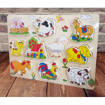 Puzzle Kayu Anak Timbul Binatang | Animal Wooden Puzzle - Hewan Laut