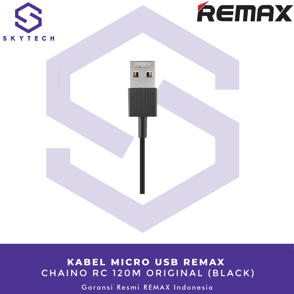 KABEL MICRO USB REMAX CHAINO BLACK RC 120M ORIGINAL GARANSI RESMI