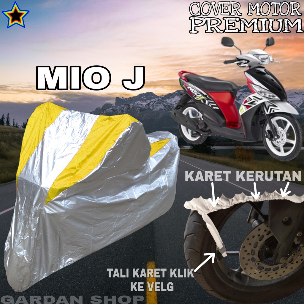 Sarung Motor MIO J Silver KUNING Body Cover Mio J PREMIUM