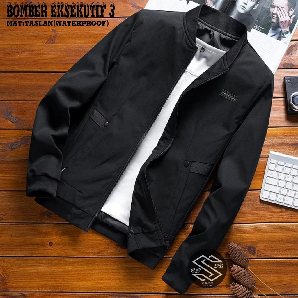 AKN- JAKET BOMBER PRIA ANTI AIR / JAKET BOMBER TASLAN COWOK TERBARU EKSEKUTIF 2 3 MAN / JAKET BOMBER MOTOR COWOK