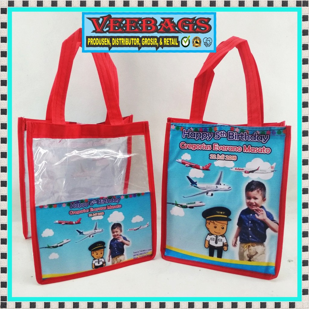 Goodie Bag, Tas Ultah Kombinasi Custom, Perlengkapan Ulang Tahun, Tas Ulang Tahun , tas Ultah Anak-8