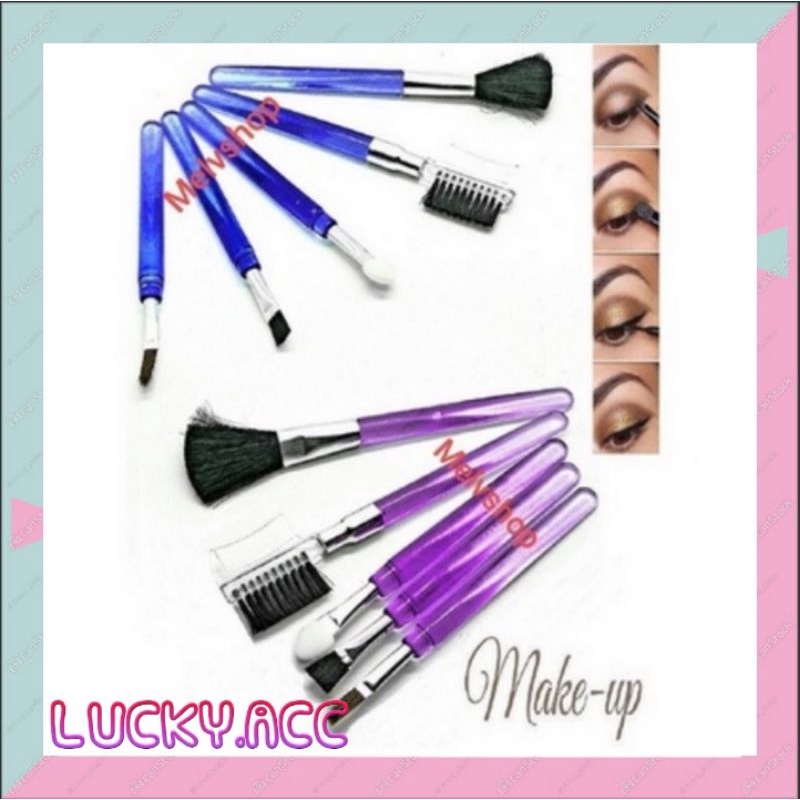 L.A Kuas MakeUp Set 5pcs / Cosmetic Make Up Brush / Kuas Kosmetik