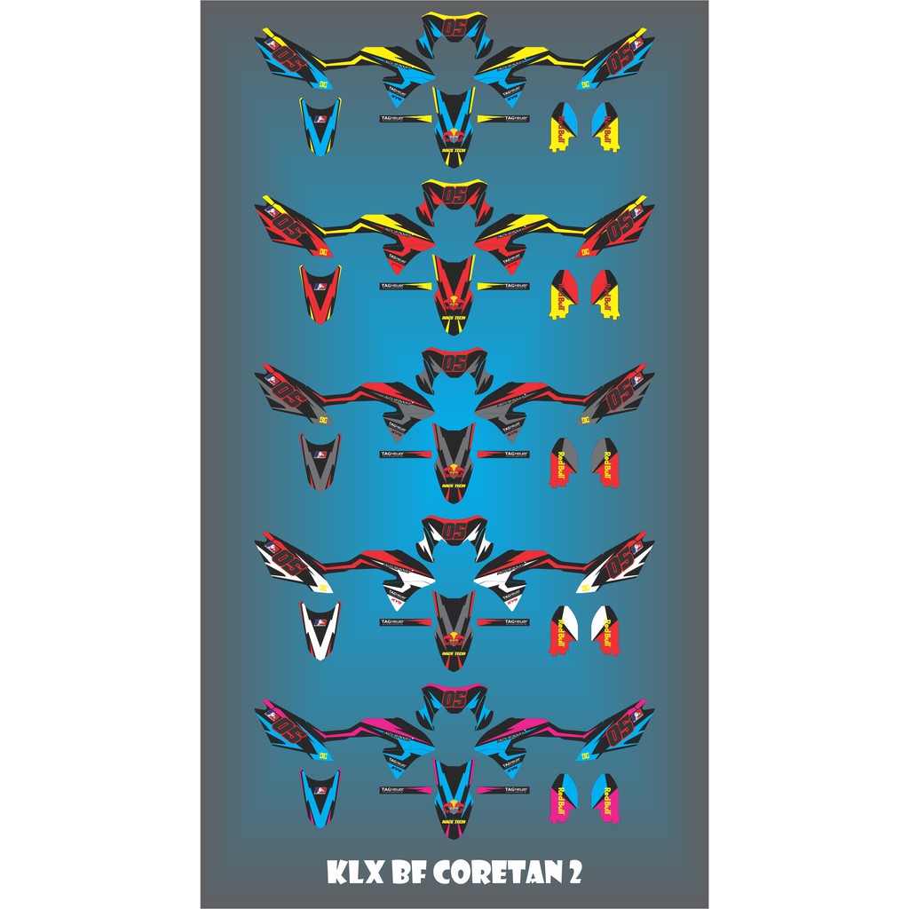 DEKAL STIKER STRIPING KLX BF  /  MOTOR KAWASAKI KLX 150BF KLX BF AKSESORIS VARIASI KLX BF 001