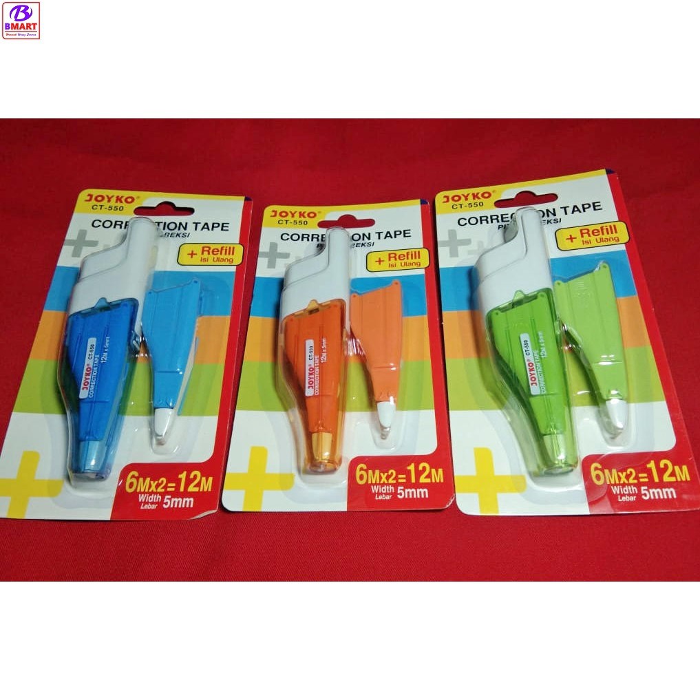 

Joyko Correction Tape CT-550 ( Orange / Biru / Hijau ) + Refill