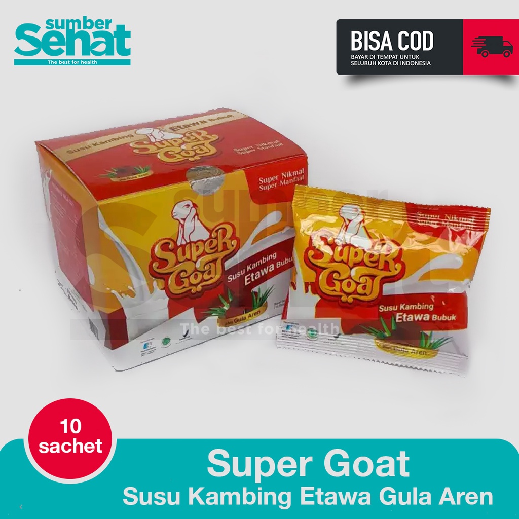 

Super Goat Susu Kambing Etawa Rasa Gula Aren Asli susu kambing Etawa Original 10 sachet susu kambing bubuk gula aren