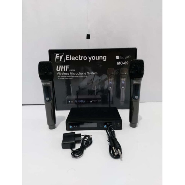Mic Wireless ELECTRO YOUNG MC89 Werles Mikropon Wirles Mikrofon 2 Mik Pegang