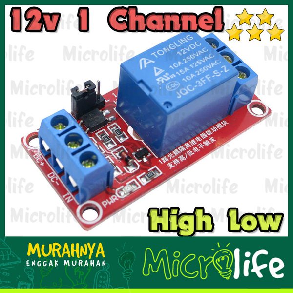 12V 1 Channel Relay High and Low Trigger Module