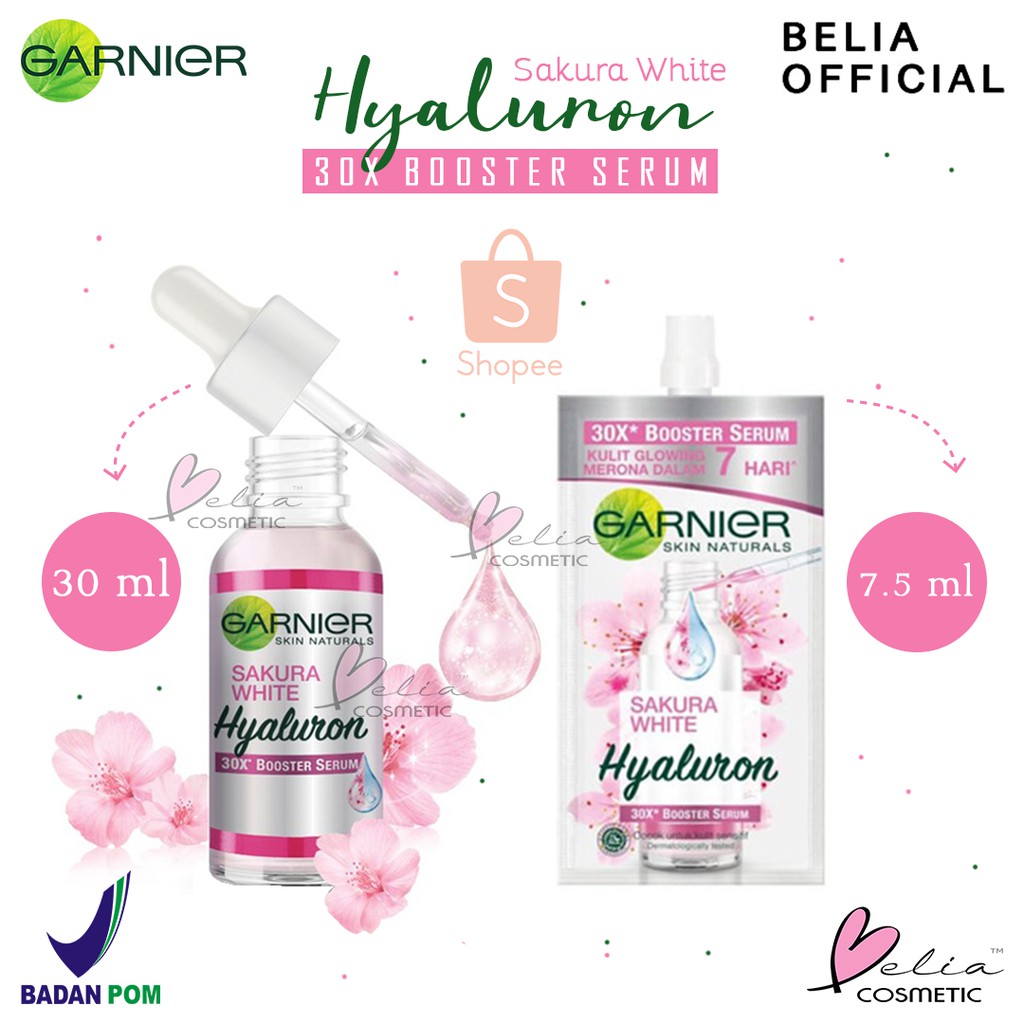 ❤ BELIA ❤ Garnier Serum Sakura White Hyaluron 30x Booster Serum 7.5mL | 30mL (✔️BPOM)