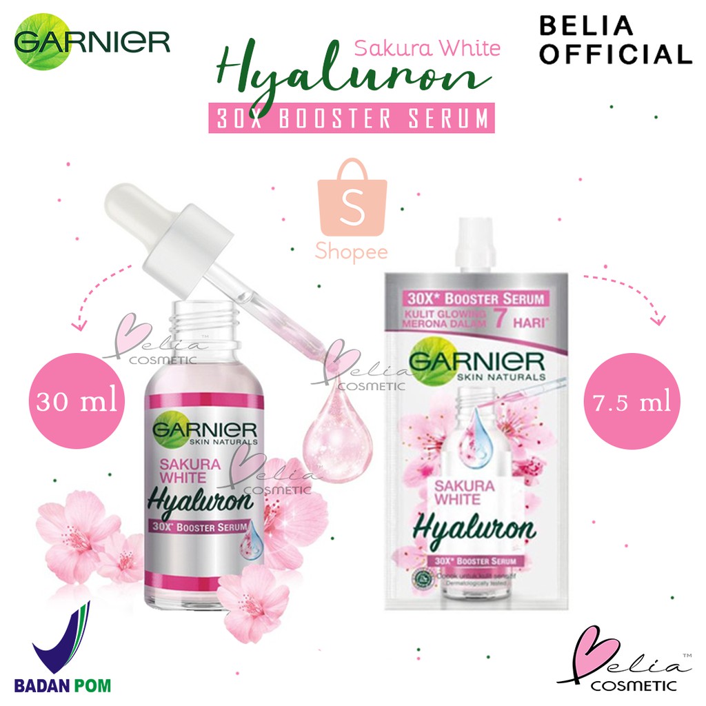 ❤ BELIA ❤ Garnier Serum Sakura White Hyaluron 30x Booster Serum 7.5mL | 30mL (✔️BPOM)