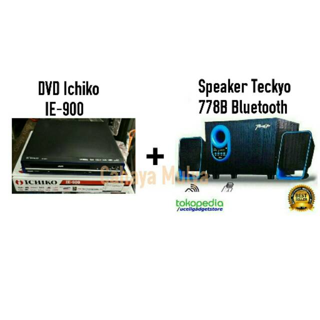 DVD Player Ichiko IE-900 + Speaker Teckyo 778B Bluetooth/USB/Memory