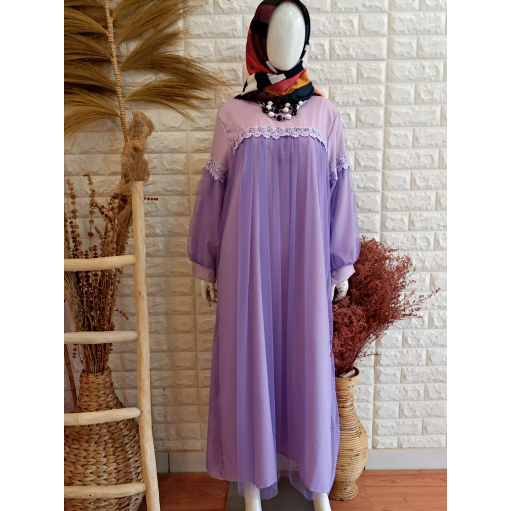 Terbaru  BISA COD / BAYAR DITEMPAT | ZOIA DRESS ( LILAC ) | DRESS TILE | DRESS PESTA | DRESS