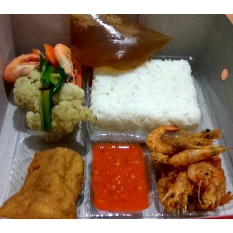 

Nasi Box Udang Crispy Halal Murah Enak