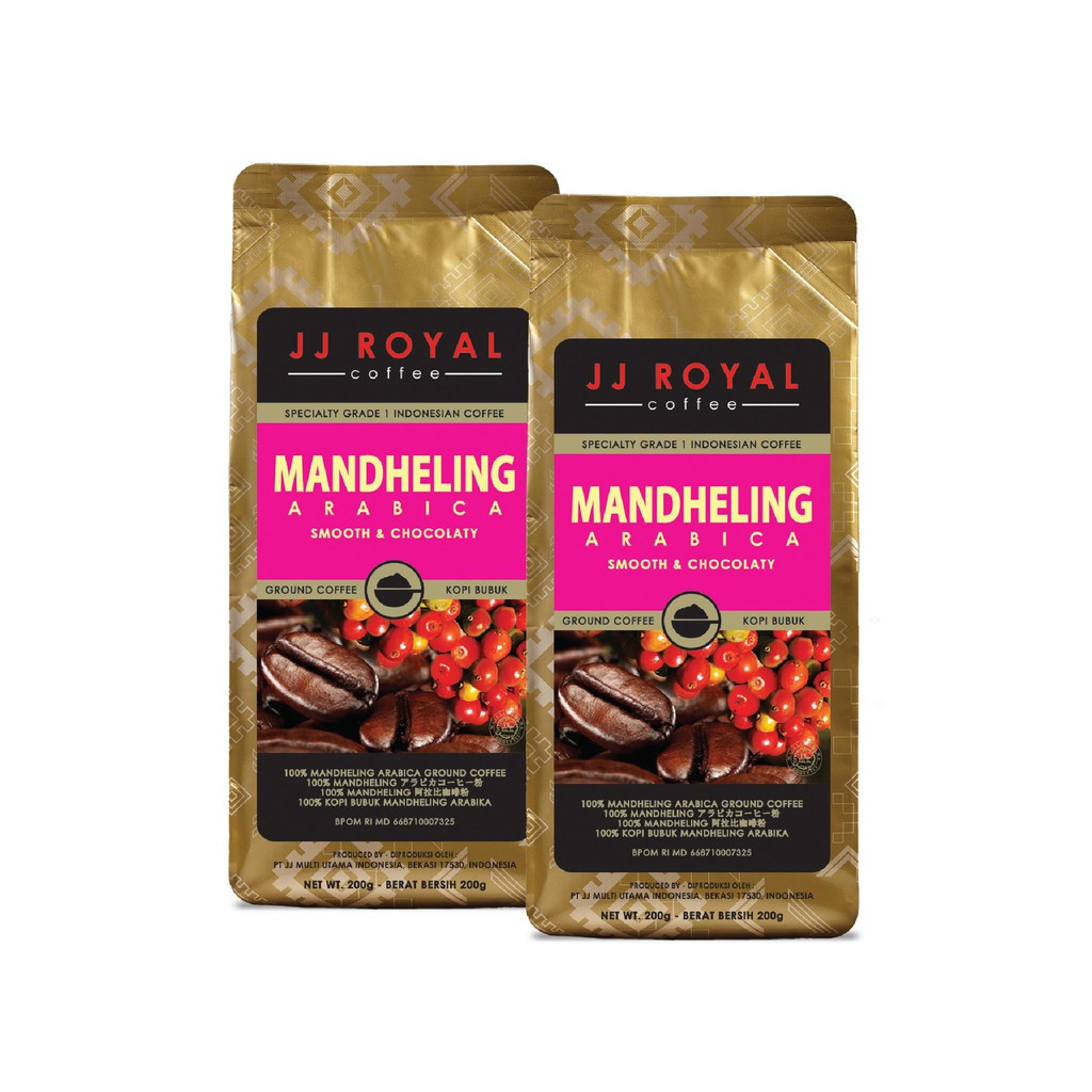 

Special Paket 2 JJ Royal Coffee Mandheling Arabica Bag 200gr