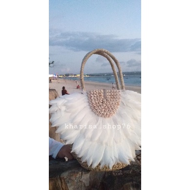 Tas mendong bulu,Tas anyaman bali(request warna)