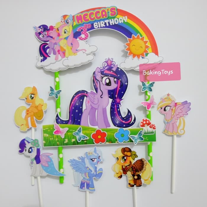 Topper Cake Birthday Little Pony Big Ungu