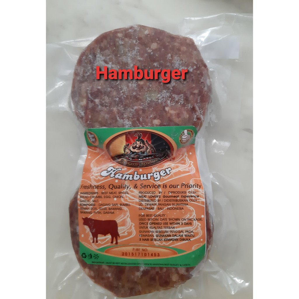 

Hamburger - Meat Lovers - 400 gram (4 pcs) - Burger Sapi - Beef Burger