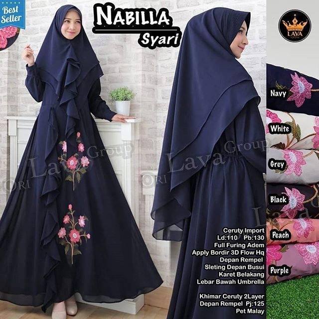 Nabilla Gamis Syari Ceruti (include khimar)