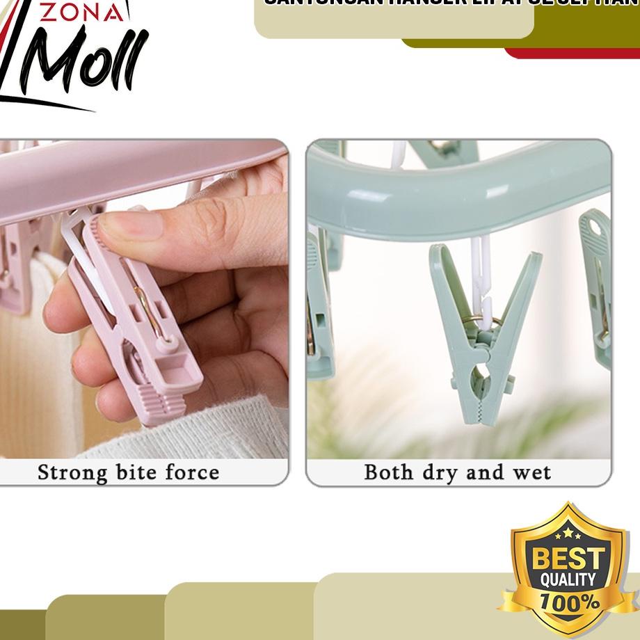 Pusat Importir GANTUNGAN HANGER LIPAT 32 JEPITAN JEMURAN BAJU CD KAOS KAKI SERBAGUNA