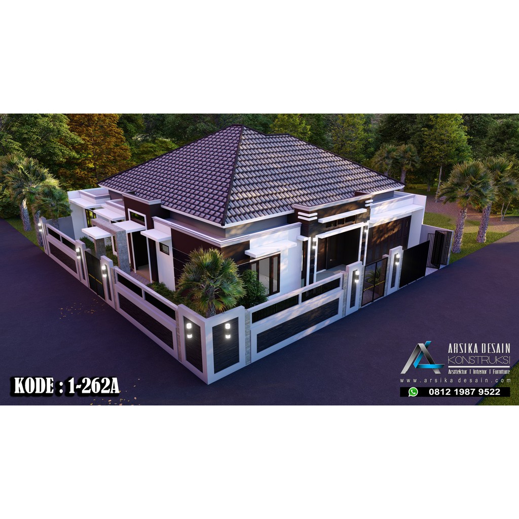 Desain Rumah Uk 19 X 20 M Kode 1 262a Arsika Desain Shopee