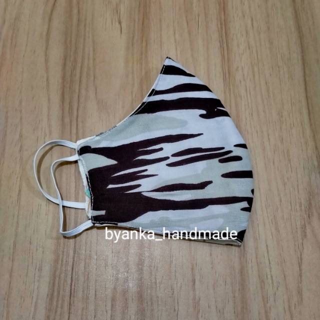 Masker Kain Anak Cowok / Masker Kain Motif Lucu / Masker Kain Anak 2 Lapis / Masker Kain Motif Army