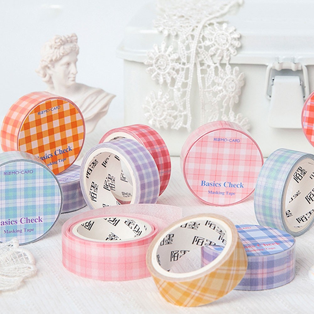 15mm Paper Tape Vintage Grid Journal Washi Tape Adhesive Tape Diy Scrapbooking Sticker Label Masking Tapes