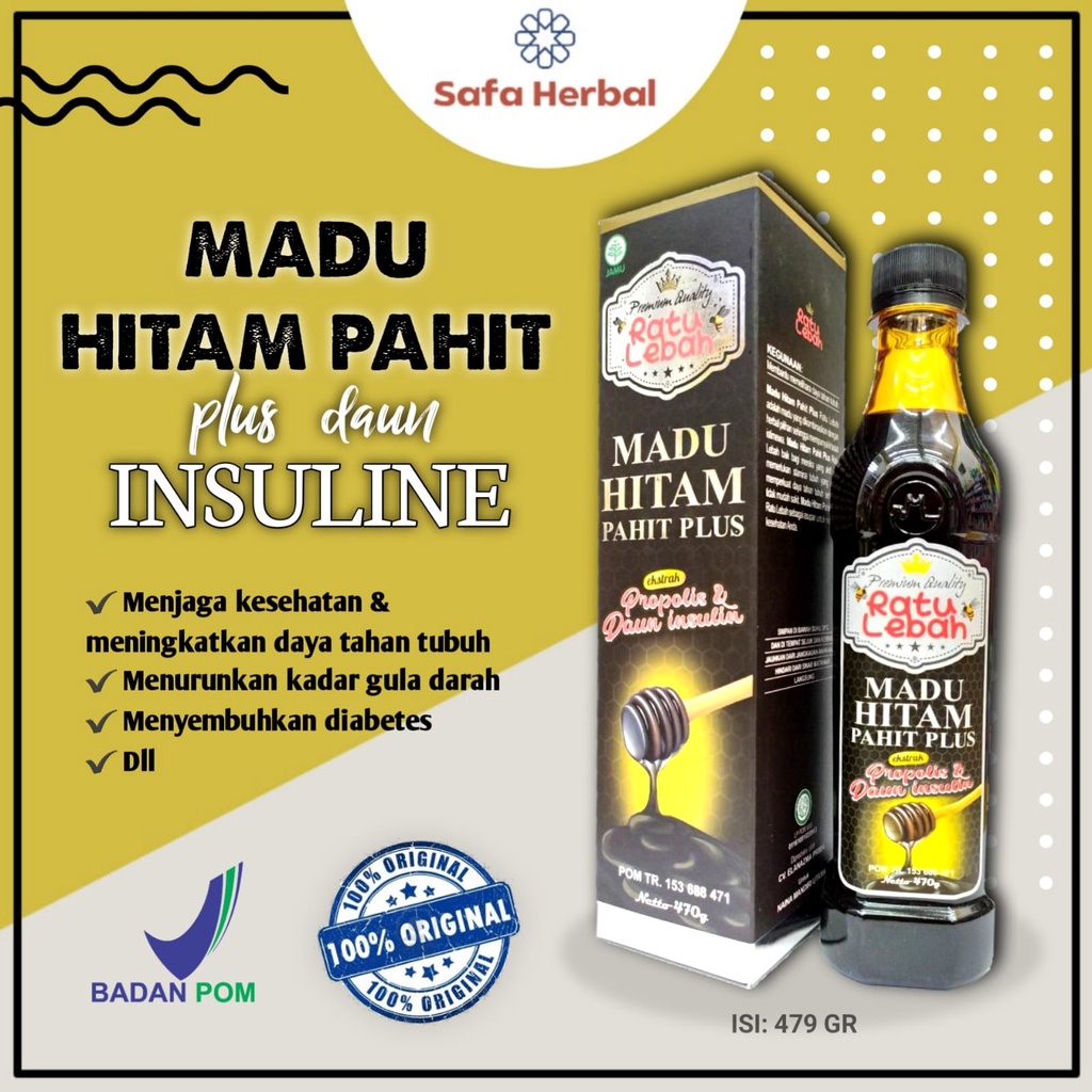 

Madu Hitam Pahit Ratu Lebah Asli Original 470 gram