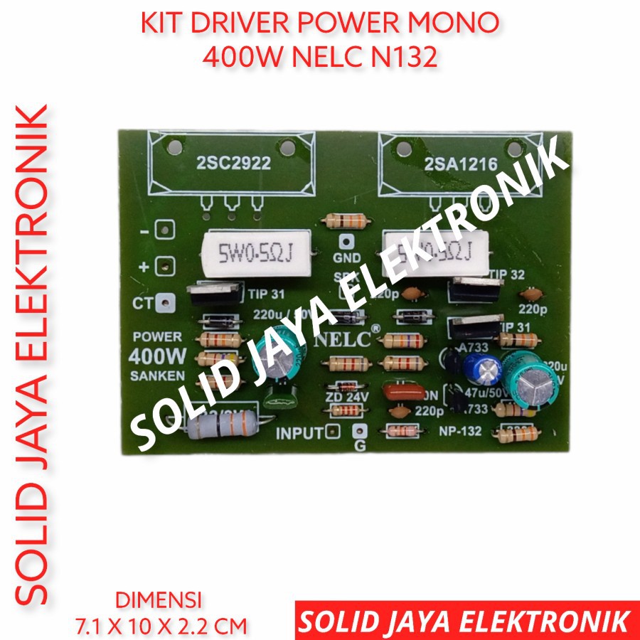 KIT DRIVER MONO POWER 400W NELC AMPLIFIER AMPLI 400 WATT W SANKEN TOSHIBA TIP MJL MJE NELC  N-132