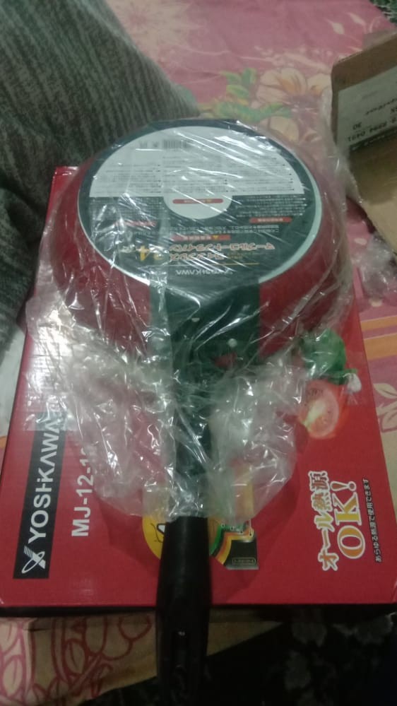 Yoshikawa Panci Keramik Marble 20cm, 24cm Serbaguna Anti Lengket Tutup Kaca Peralatan Dapur Masak