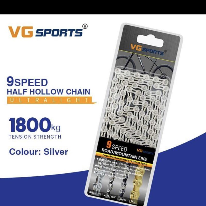 Rantai Sepeda VG Sports 9 Speed Bicycle chain Half Hollow