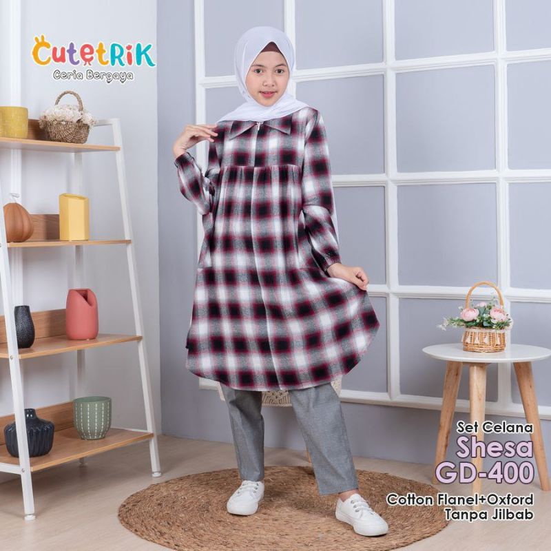 Tunik Anak Set Celana Shesa GD 400 | Original by Cutetrik | Set celana Anak, set kulot anak, setelan