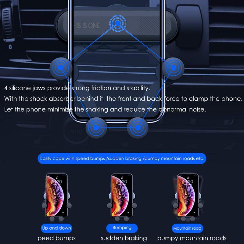 Car Holder Phone - Dudukan HP Stand Handpone Alat Penyangga - Phone Mount Pegangan Holder HP di AC Mobil