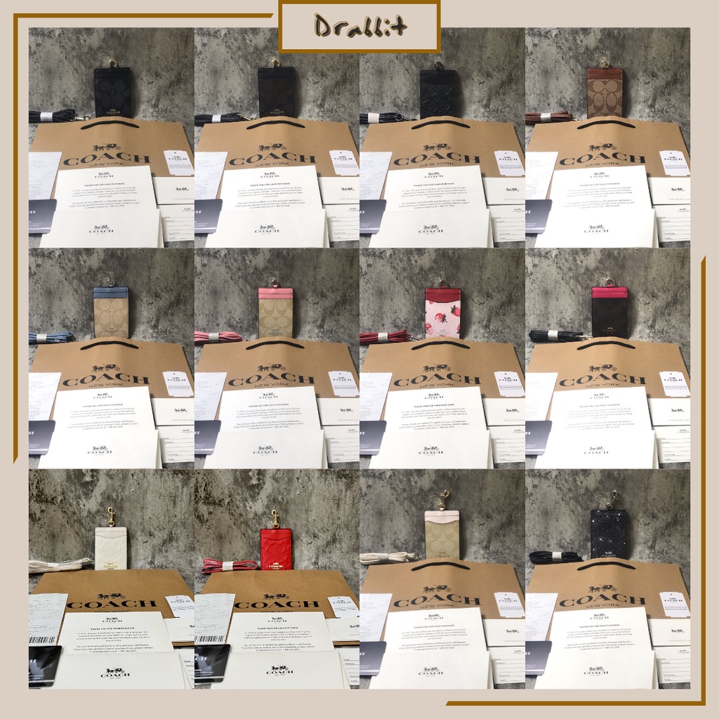 

[BISA COD] C0ach ID Lanyard Name Tag Card Holder Gantungan Kartu ch Original