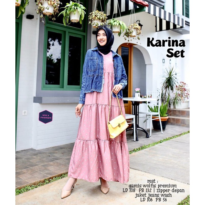 Setelan Gamis Modern KARINA SET ORIGINAL BY ALFASHION SOLO BTC