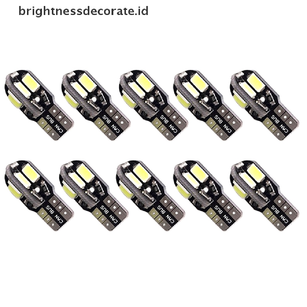 10pcs Lampu Led Canbus T10 194 168 W5W 5730 8 Smd Warna Putih Untuk Samping Mobil