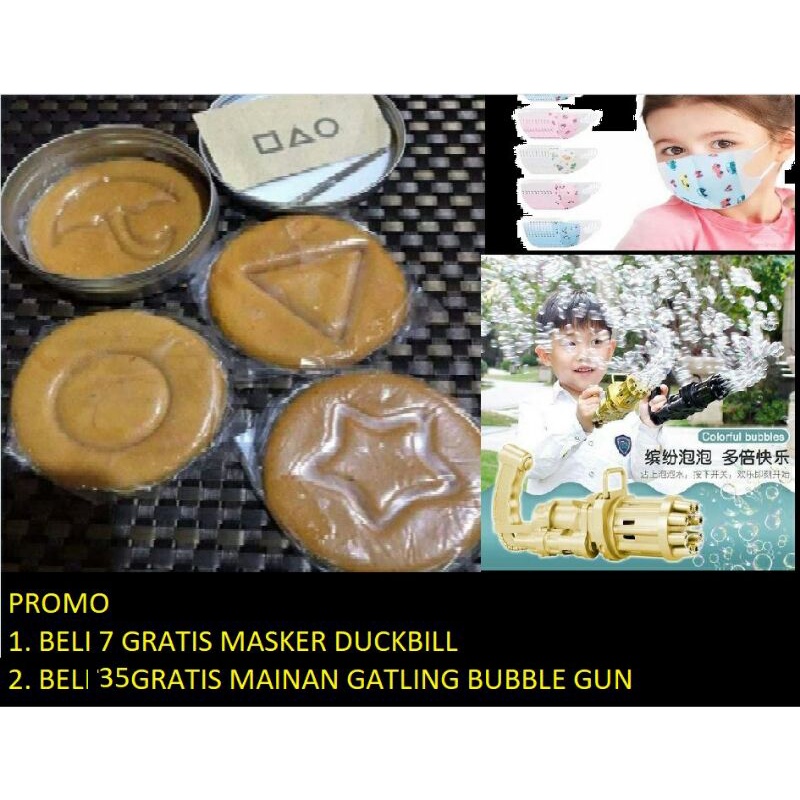 

DALGONA CANDY PERMEN SQUID GAME GRATIS MAINAN UTK PEMBELIAN 35PCS