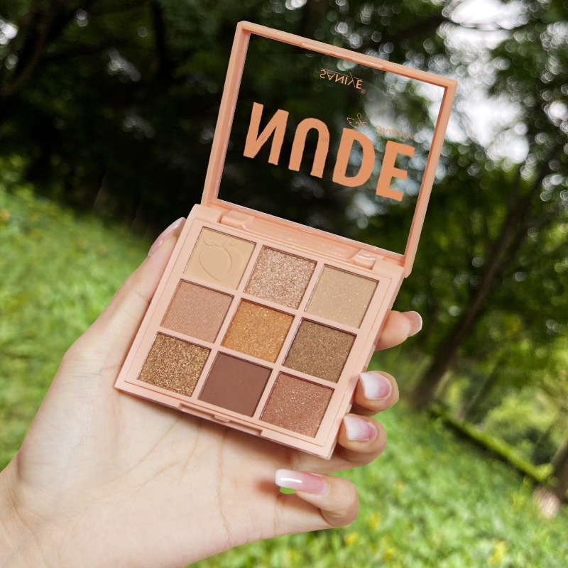 SANIYE E0924 Eyeshadow Palette Nude Glitter Waterproof Eye Shadow Eye Makeup 9 Warna