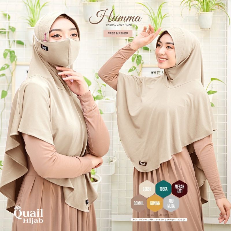 HUMMA ORIGINAL QUAIL HIJAB | Jilbab Jersey Quail | Jilbab Coksu Quail | Jilbab Jumbo Quail