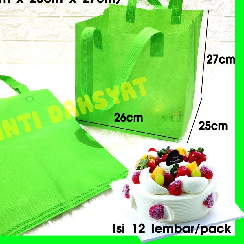 

❄ Tas KUE / Box Cake Spunbond Goodie Bag Size 25 (isi 12lembar) 26cm x 25cm x27cm Tas Nasi Kotak MUR
